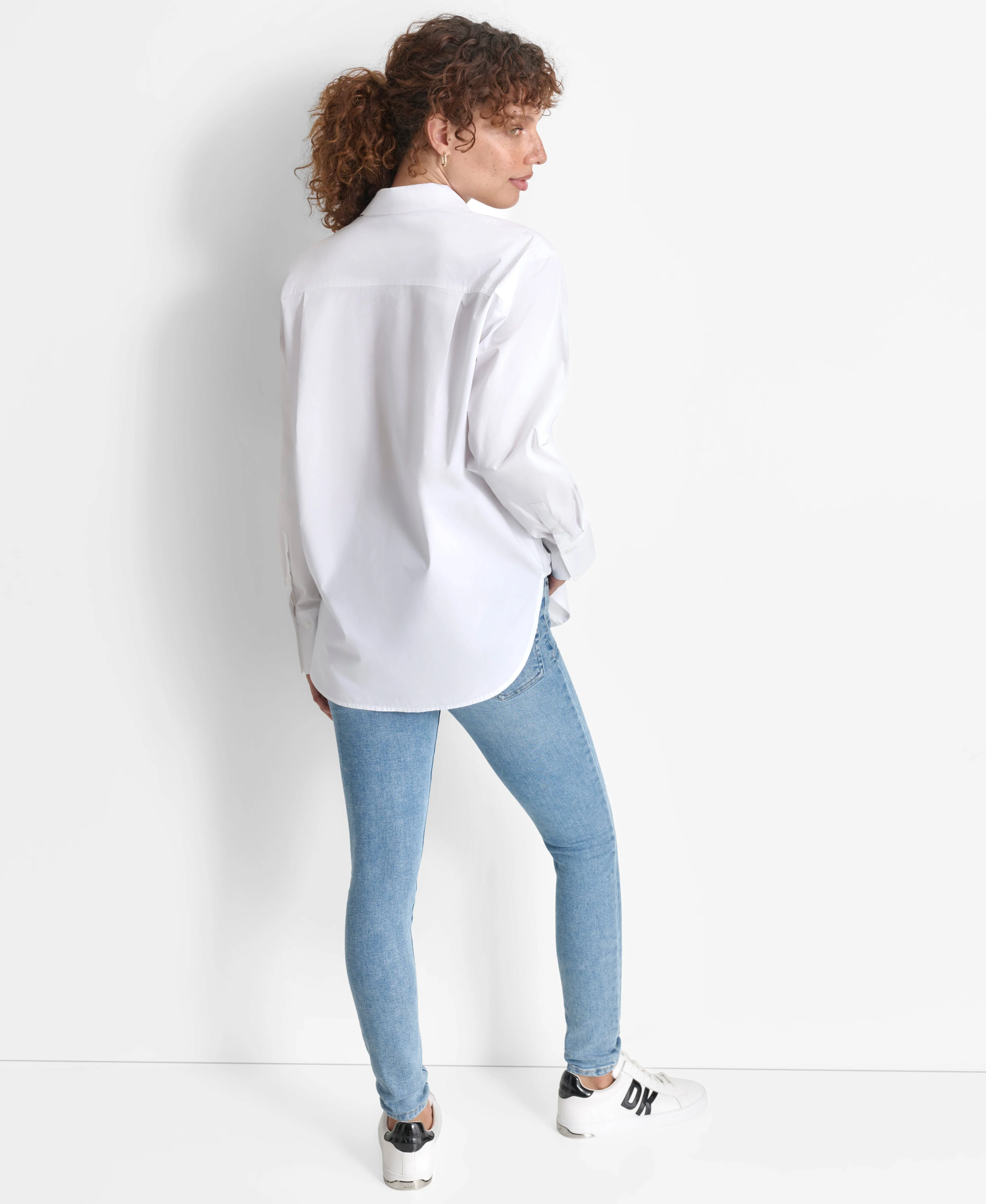 LONG SLEEVE POPLIN BUTTON SHIRT - Image 3