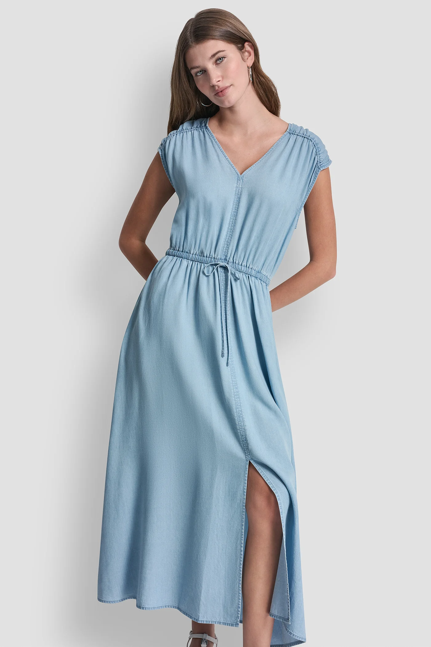 RUCHED SHOULDER SLEEVE DRESS - Image 4