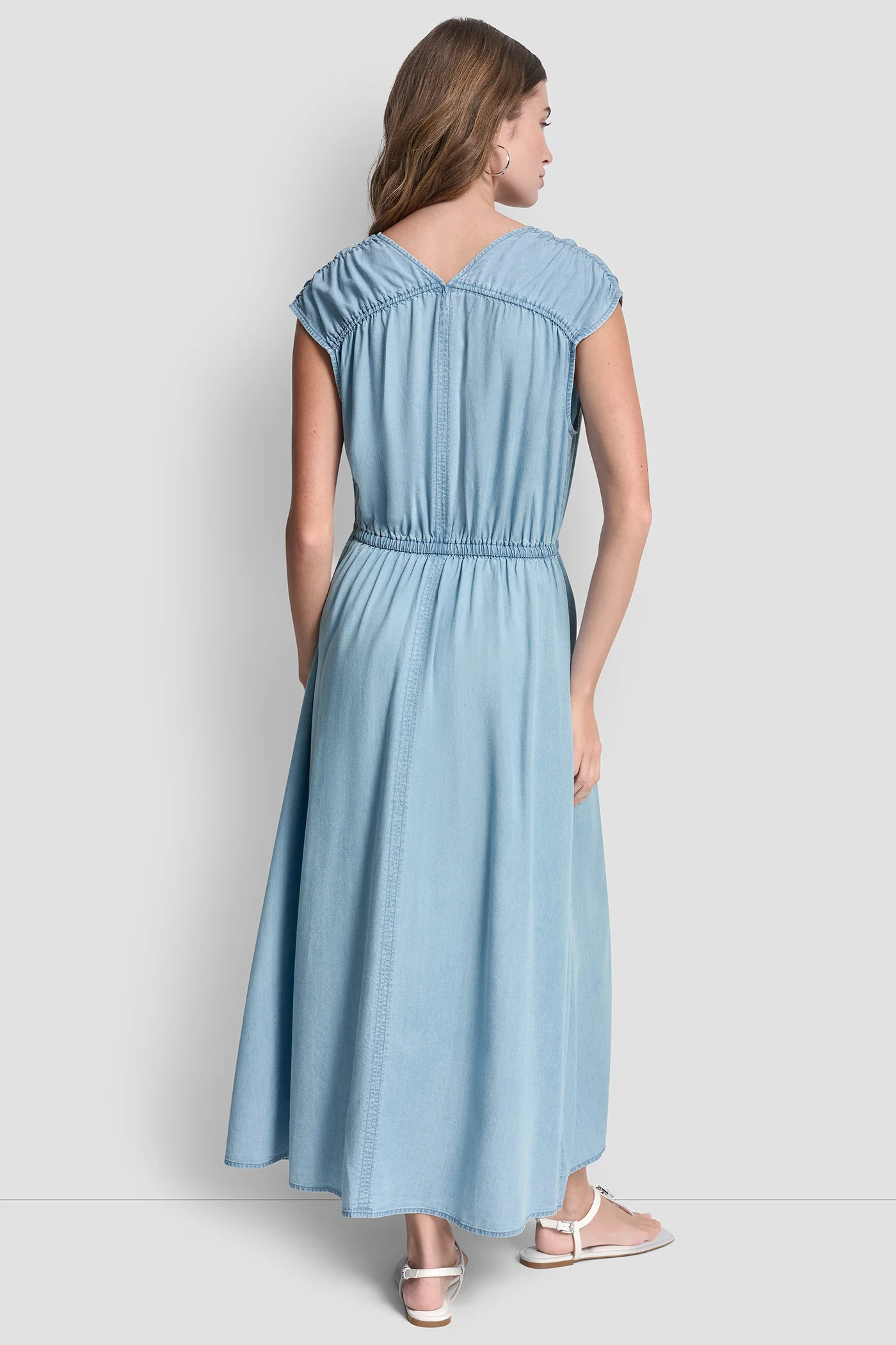 RUCHED SHOULDER SLEEVE DRESS - Image 5