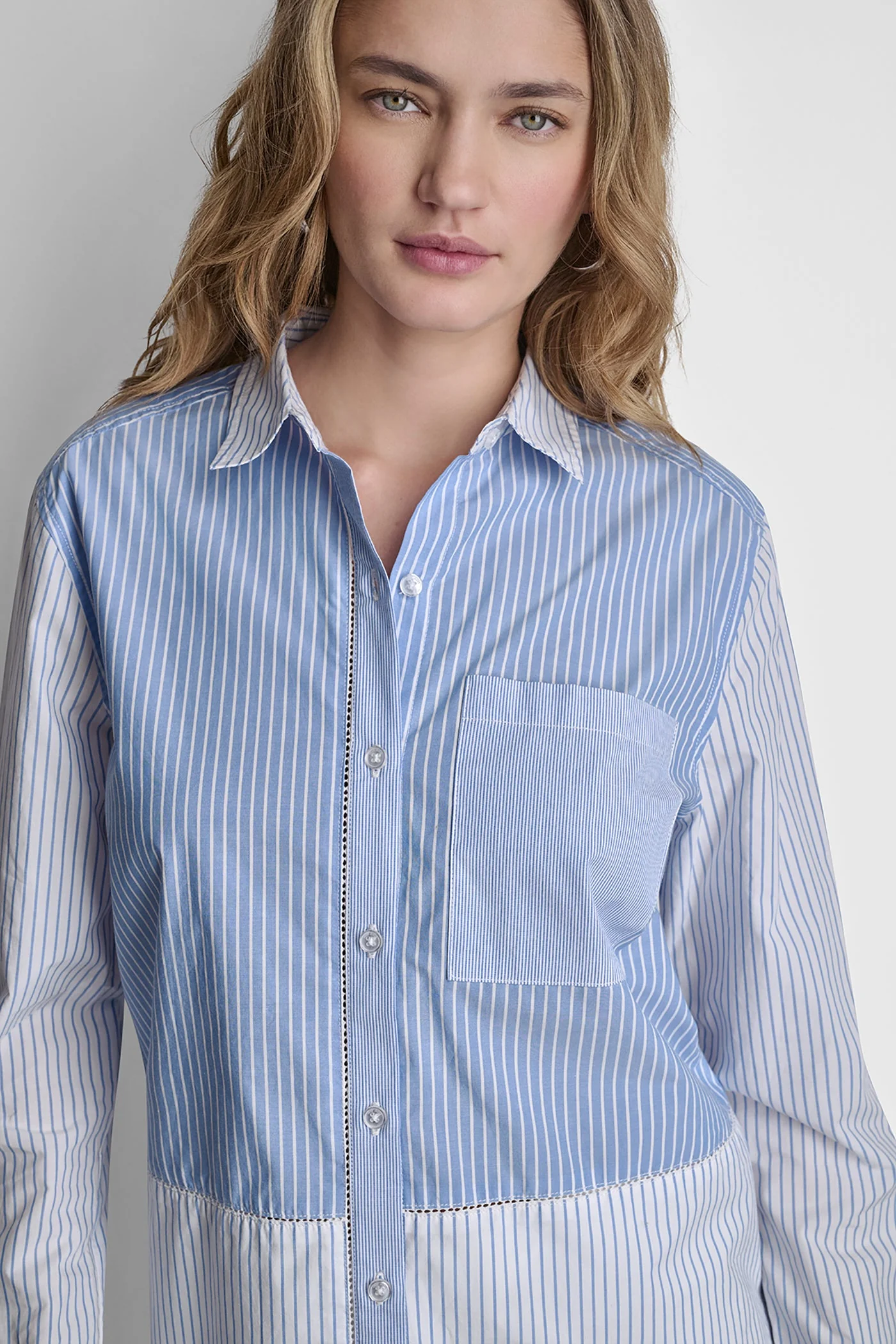 LONG SLEEVE POPLIN TOP - Image 10