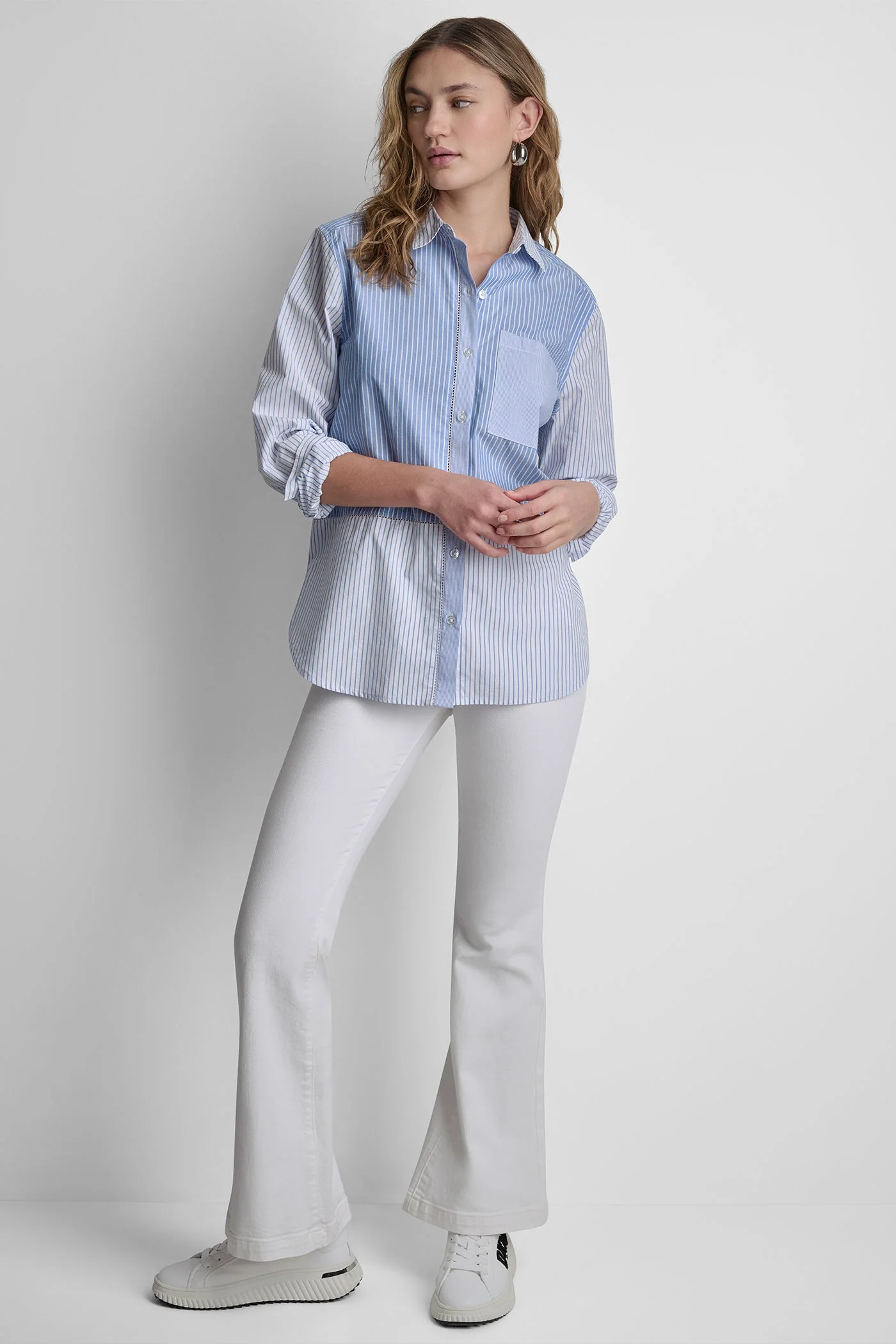 LONG SLEEVE POPLIN TOP - Image 6