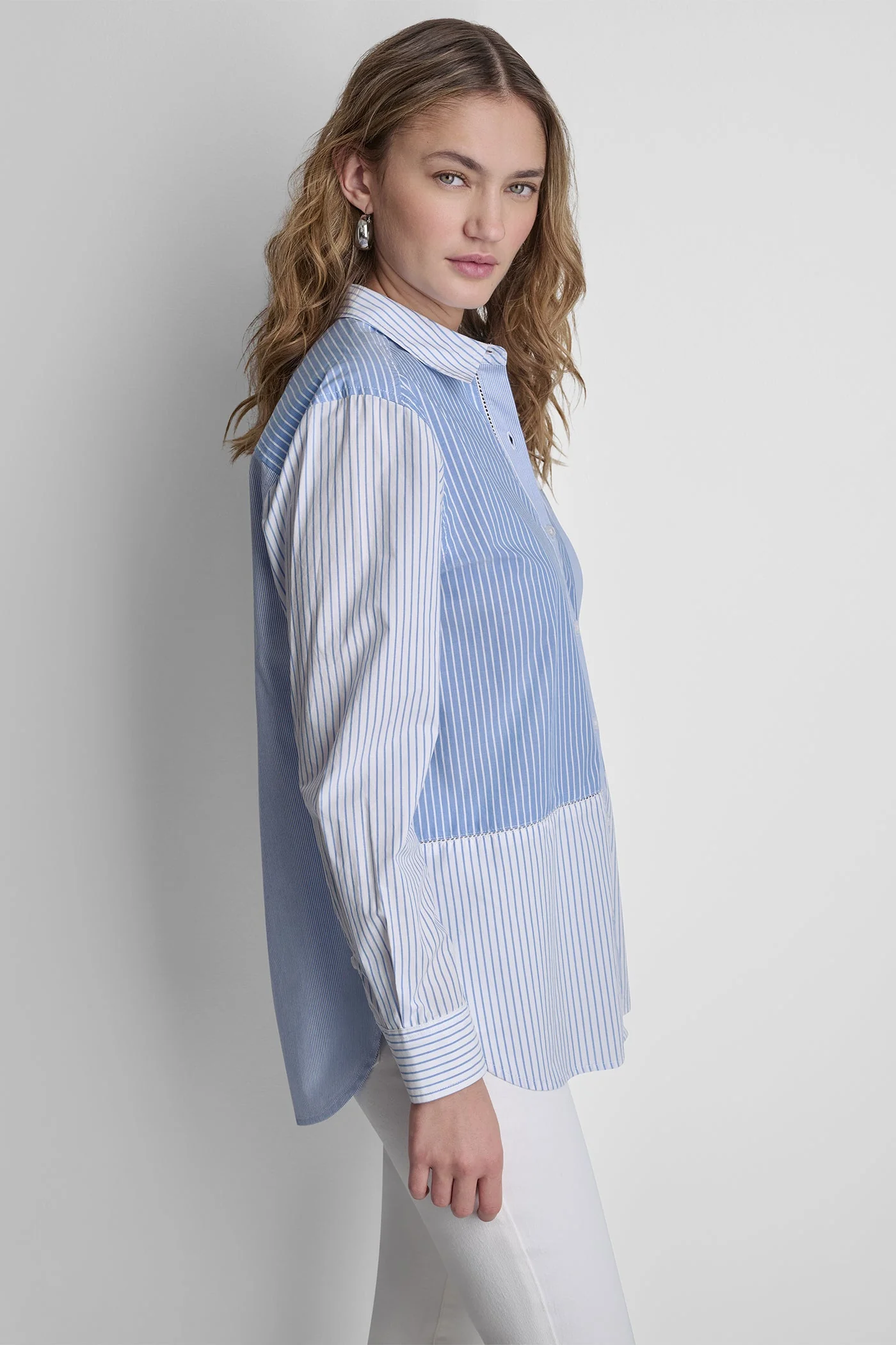 LONG SLEEVE POPLIN TOP - Image 9