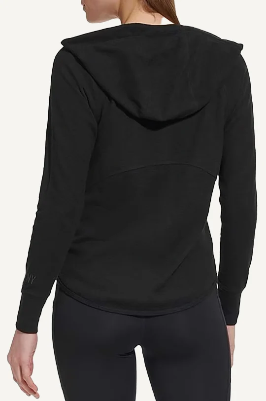 FULL ZIP WAFFLE HOODIE WITH POCKETS - Image 3